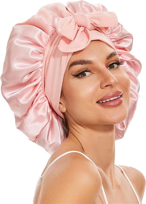 Amazon Large Silk Bonnet For Sleeping Satin Hair Bonnet For