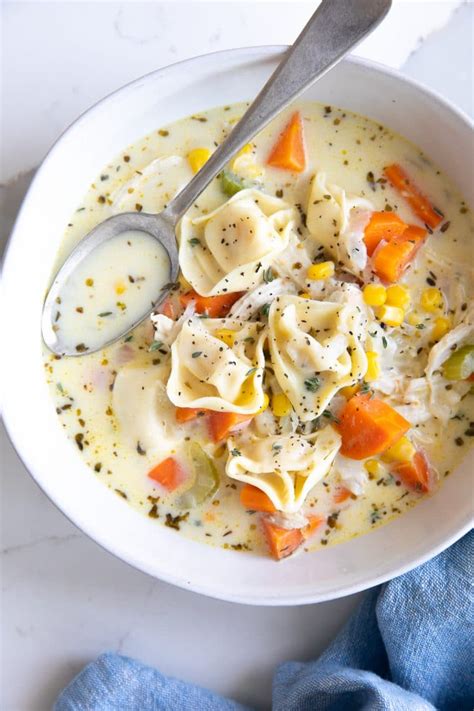 Creamy Chicken Tortellini Soup Recipe The Forked Spoon