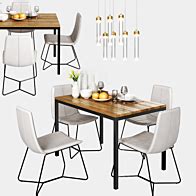 WEST ELM Set 2 Table Chair 3D Model