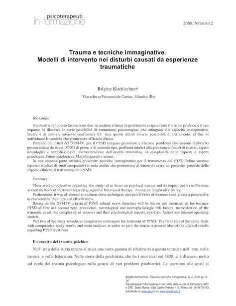 PDF Brigitte Kirchlechner Trauma E Tecniche Immaginative Modelli