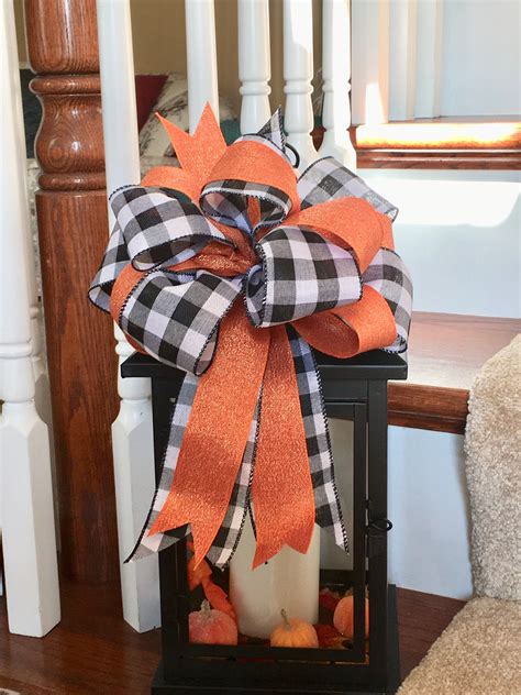 Fall Wreath Bow Bows For Lantern Buffalo Plaid Fall Decor Etsy