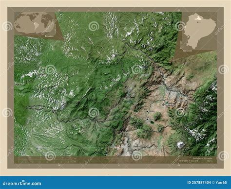 Imbabura Ecuador High Res Satellite Labelled Points Of Cities Stock