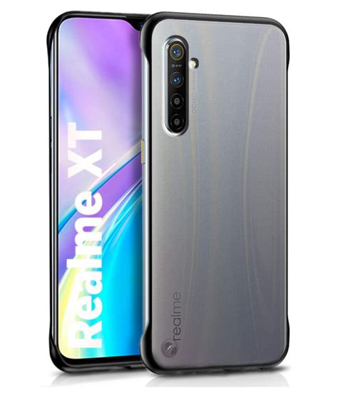 Realme Xt Plain Cases Mobcure Black Frameless Back Cover Plain Back