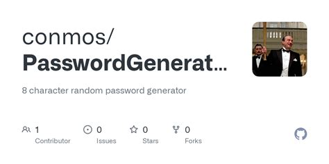 GitHub Conmos PasswordGenerator 8 Character Random Password Generator