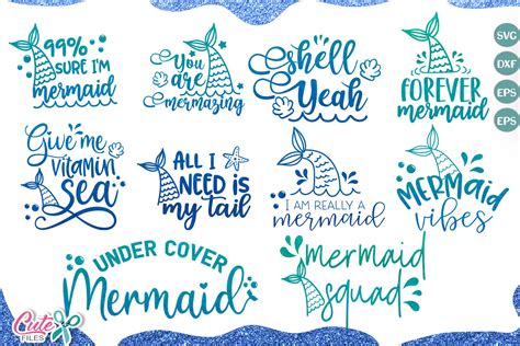 Mermaid Saying Mini Bundle Cut File Graphic By Cute Files Creative Fabrica