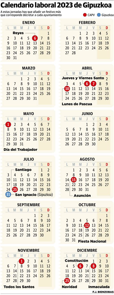 Consulta El Calendario Laboral Con Festivos De 2023 En Cada Pueblo De