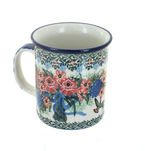 Blue Rose Polish Pottery | Blush Bouquet Small Coffee Mug