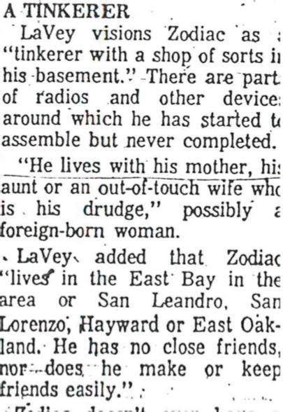 Anton Lavey Thinks Zodiac Was A Tinkerer Who Lived In Alameda County