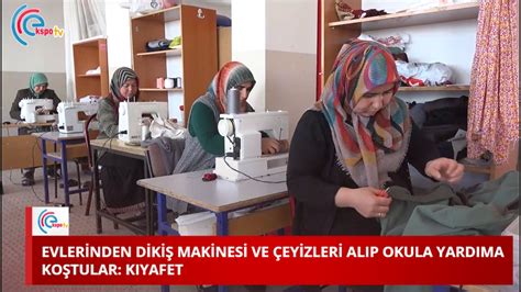 EVLERİNDEN ÇEYİZLERİ ALIP OKULA YARDIMA KOŞTULAR KIYAFET DİKİP