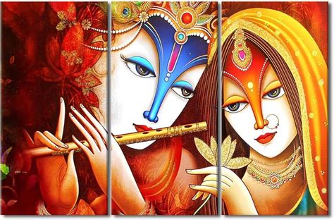 Lord Krishna And Radha Modern Paintings