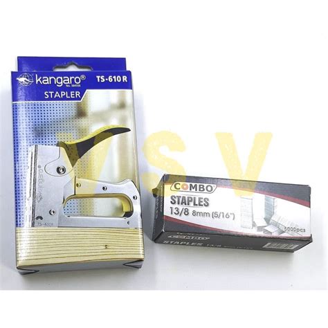 Kangaro Stapler Ts R Isi Staples Combo Gun Tacker Staples Jok