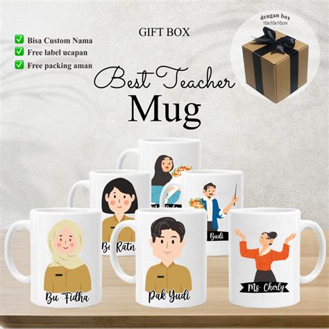 Jual Diviline Mug Hari Guru Hadiah Gelas Kado Karakter Teacher T Box