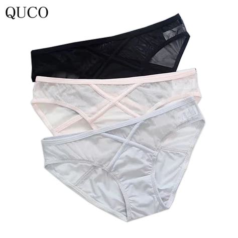 Quco Brand Woman Underwear Womens Cotton Briefs Solid Cute Bow Low Rise Sexy Ladies Girls