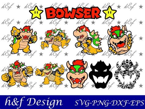 Bowser Svg Super Mario Svg Cartoonsvg Yoshi Svg Princess Etsy