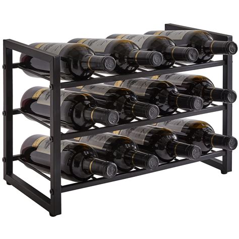 Wine Rack Stackable Wine Storage Shelf Liquor Bottle