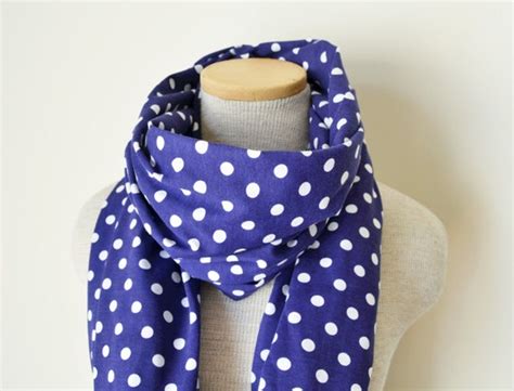 Ready To Ship Polka Dot Scarf Navy Blue And White