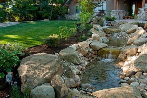 Babbling Brook In The Front Yard Water Features In The Garden