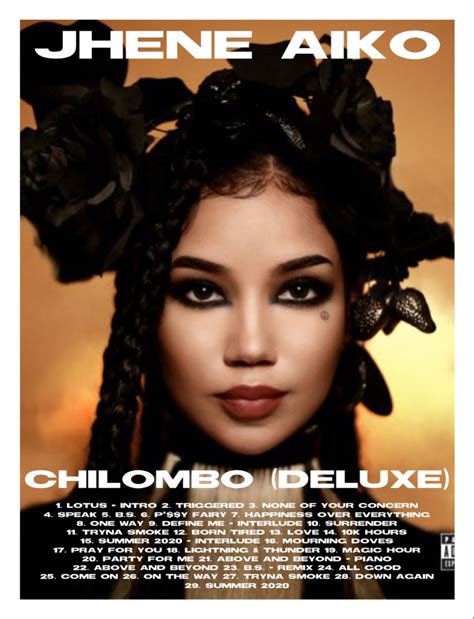 jhené aiko chilombo deluxe album poster ♡ | Jhene aiko, Jhene aiko album, Artist wall