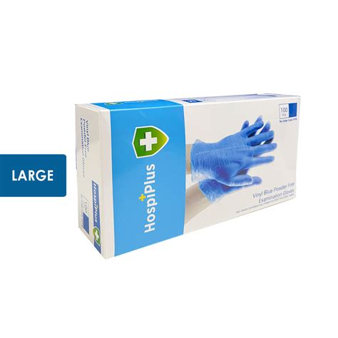 Vinyl Blue Powder Free Examination Gloves Large Vinyl Gloves