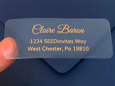 Foil Return Address Labels Clear Gold Foil Labels Calligraphy