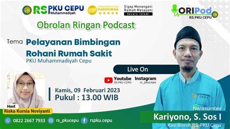 Pelayanan Bimbingan Rohani Rumah Sakit Kariyono S Sos I Podcast