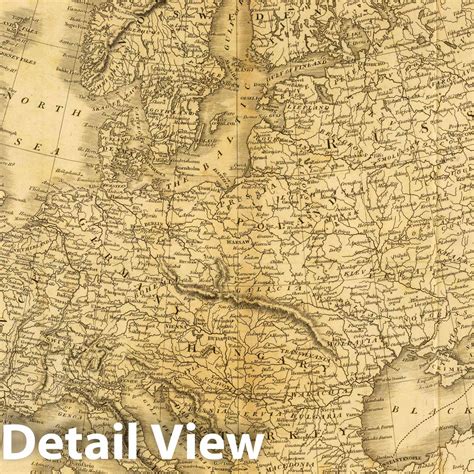 Historic Map 1814 Europe V1 Vintage Wall Art Historic Pictoric