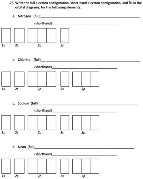 Solved Write The Full Electron Configuration Short Hand Electron