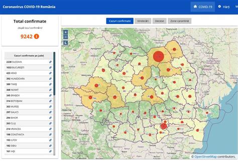 INTERACTIV Harta cazurilor de coronavirus din fiecare județ Cum arată