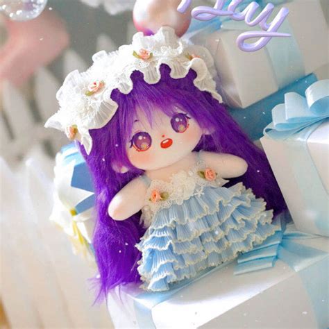 20cm Cute Long Purple Hair Dolls Plush Toy Idol Dolls Twice Tzuyu Momo