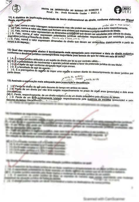 Solution Prova De Introdu O Ao Estudo Do Direito I Uerj Corrigida