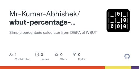 GitHub - Mr-Kumar-Abhishek/wbut-percentage-calculator: Simple ...