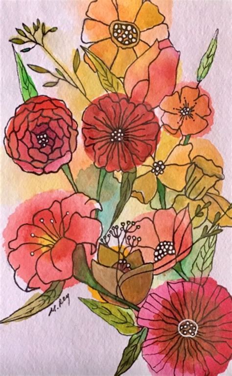 Pin De Charlanne Comber Huber En Art Journal Flores Garabateadas