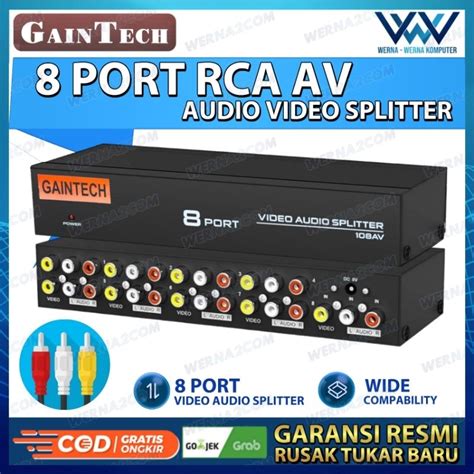 Jual Gaintech Port Rca Audio Video Splitter For Tv Dvd Speaker Av