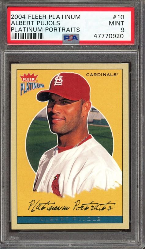 ALBERT PUJOLS 2004 Fleer Platinum Portraits Baseball 10 Graded PSA