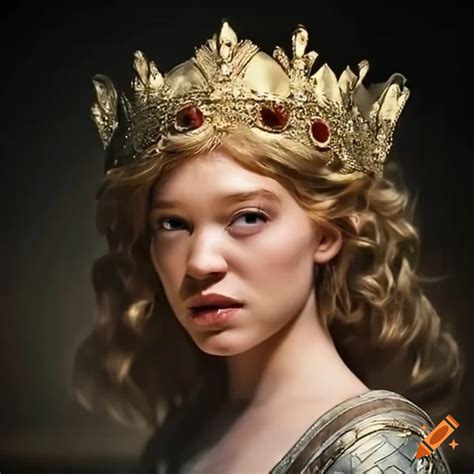 Close Up Of Lucy The Valiant Queen Of Narnia Wearing Crown And