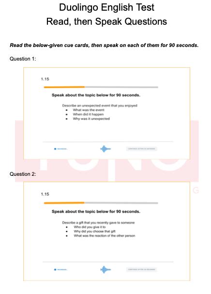 Duolingo Sample Question And Answer Pdf For Read Then Speak Type Yuno