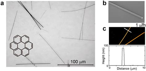 Morphology Of Coronene Nanofibers A Optical Micrograph Of Coronene