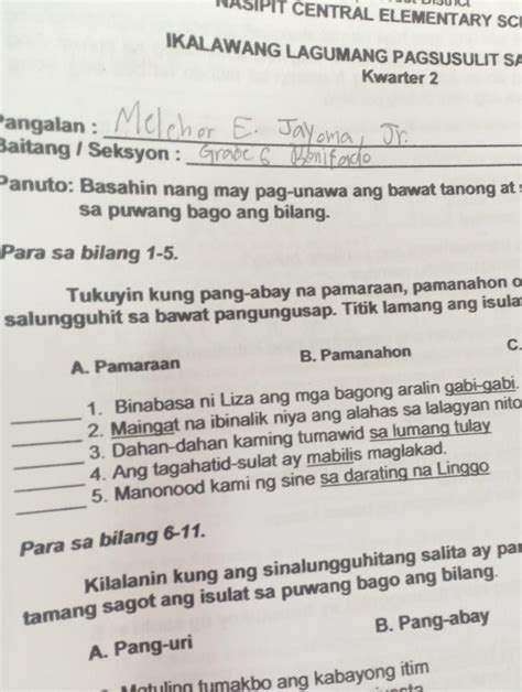 Pagtukoy Sa Pang Abay Na Pamaraan Pagsasanay Filipino Pangalan 59520 Hot Sex Picture