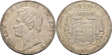 Sachsen Doppeltaler 1855 Johann 1854 1873 Rf Ss Vz MA Shops