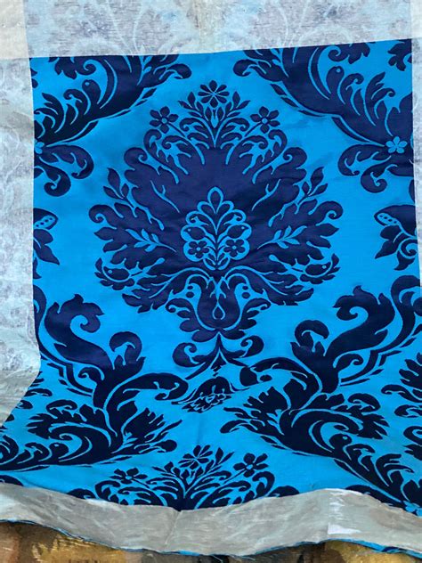 Antique Venetian Silk Fabric Blue Silk Textile Woven Silk Etsy