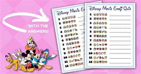 Free Printable Disney Movie Emoji Quiz Sheets Images And Photos Finder