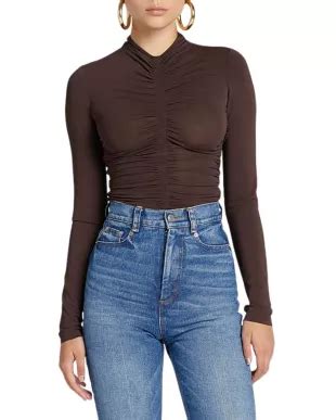 A L C Ansel Ruched Long Sleeve Top