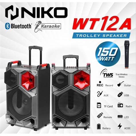 Jual NIKO WT12A Speaker Portable Meeting Trolley 12 Inch 150 Watt