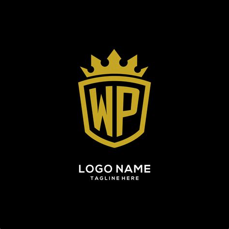 Initial Wp Logo Shield Crown Style Luxury Elegant Monogram Logo Design