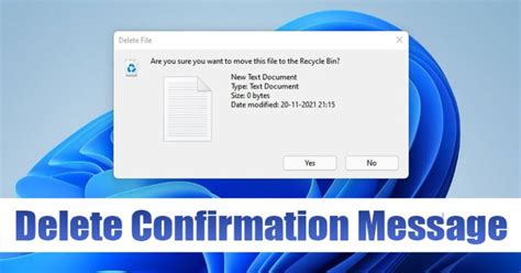 How To Enable The Delete Confirmation Message In Windows 11