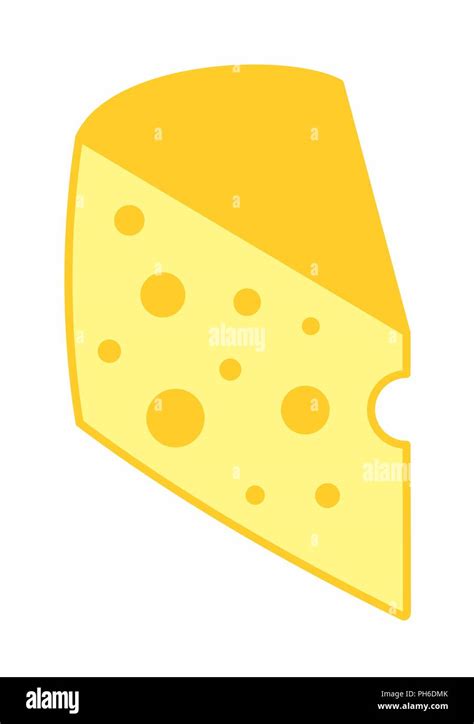 Ilustración De Un Trozo De Queso Sobre Fondo Blanco Imagen Vector De