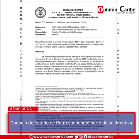 Opinión Caribe on Twitter NaciónOC El Consejo de Estado tomó la