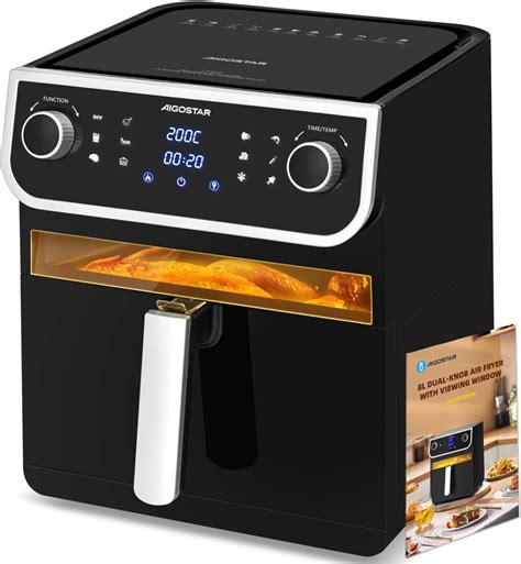 Aigostar Friteuse à air XXL 8L Friteuse sans huile avec fenêtre d