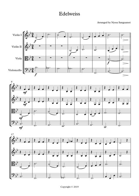 Edelweiss Arr Nyssa Sanguansri Sheet Music Richard Rodgers