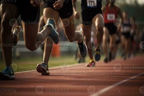 Athletes Running At Track And Fields Illustration 23913932 Stock Photo